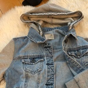Pacsun crop top denim jacket